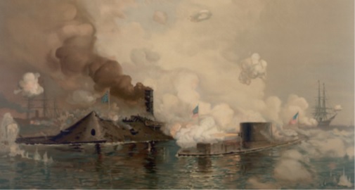 Сражение между броненосцами USS Monitor и CSS Virginia