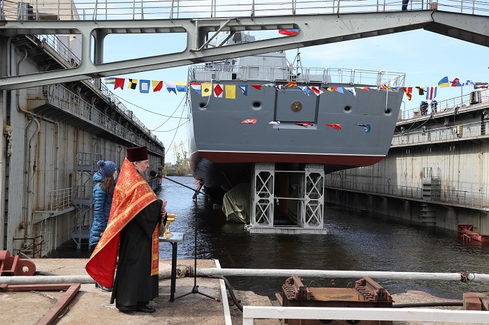 Спуск на воду фрегата «Адмирал Головко»