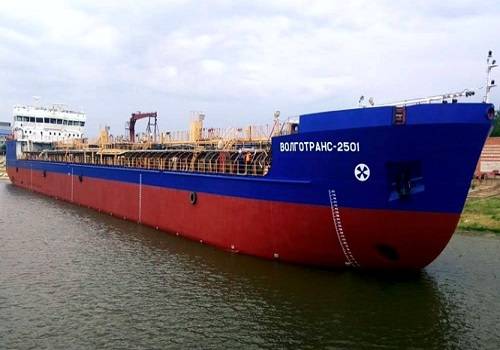 СЗ 'Лотос' спустил на воду танкер-продуктовоз 'Волготранс-2501'