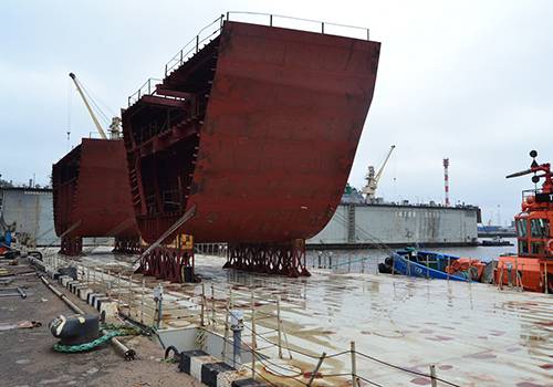 Северная верфь изготовила для ПСЗ 'Янтарь' две секции судна 'Воевода'
