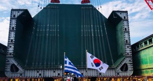 В Южной Корее заложили киль двухтопливного газовоза СПГ