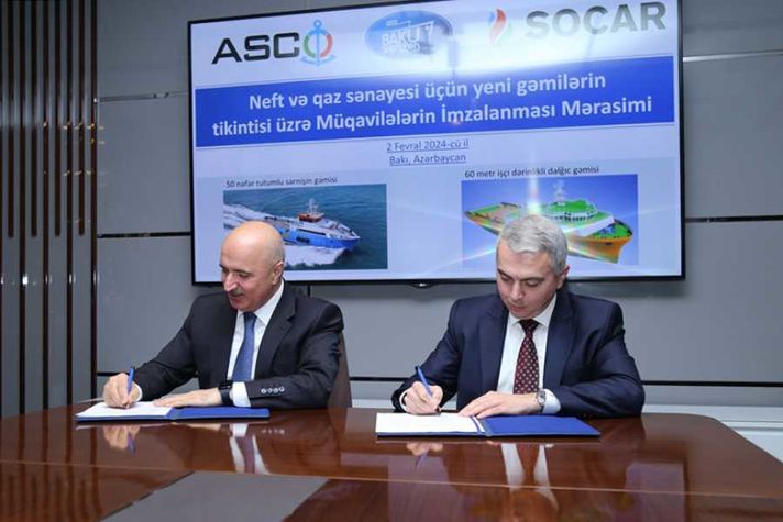 По заказу ASCO построят семь судов, включая первое гибридное водолазное судно на Каспии