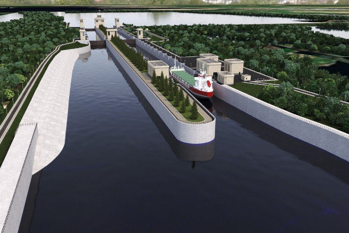 Началось дноуглубление нижнего подходного канала Городецкого гидроузла