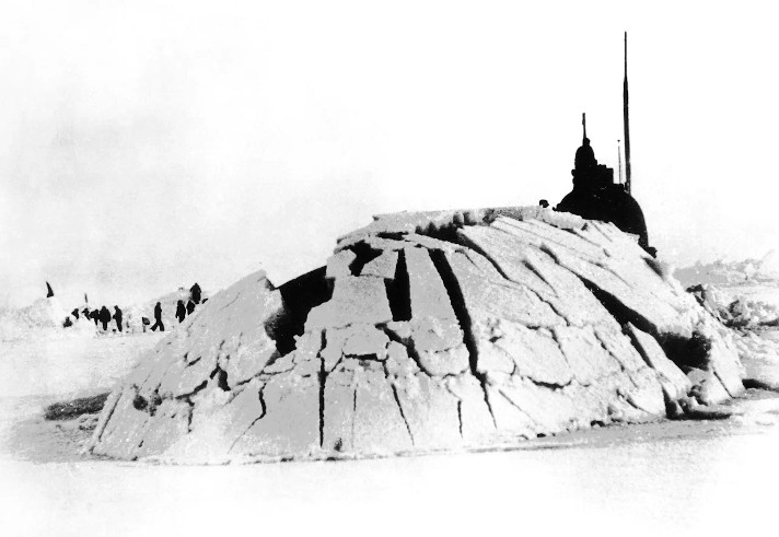 Атомная подводная лодка "К-524" на Северном полюсе, 1980 г.