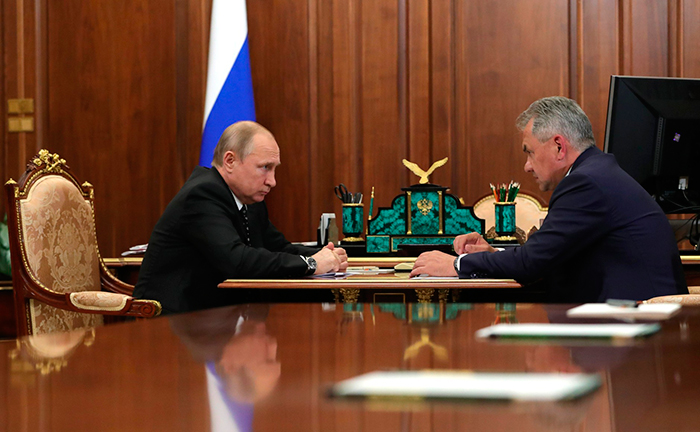 Встреча Владимира Путина и Сергея Шойгу