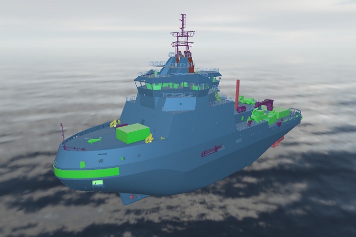 Цифровая модель ледокола проекта 23620