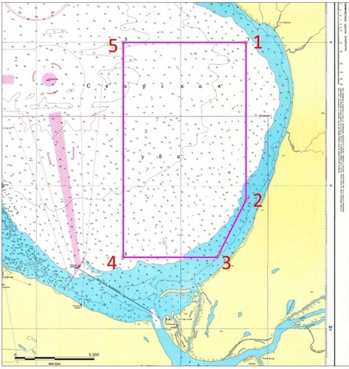 Схема полигона на Ладожском озере
