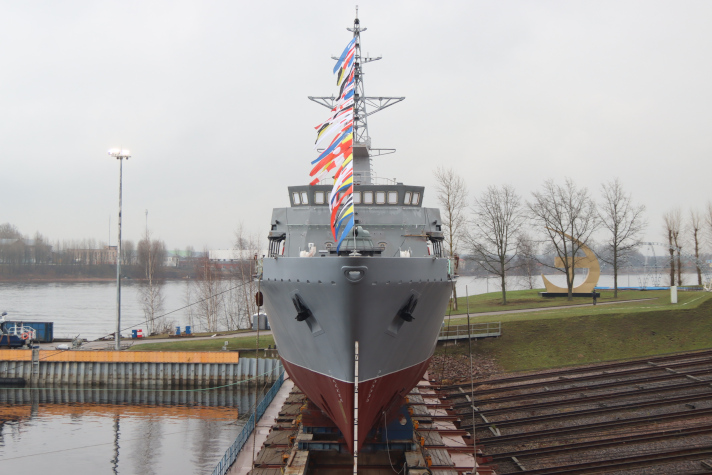 Спуск на воду тральщика "Дмитрий Лысов"