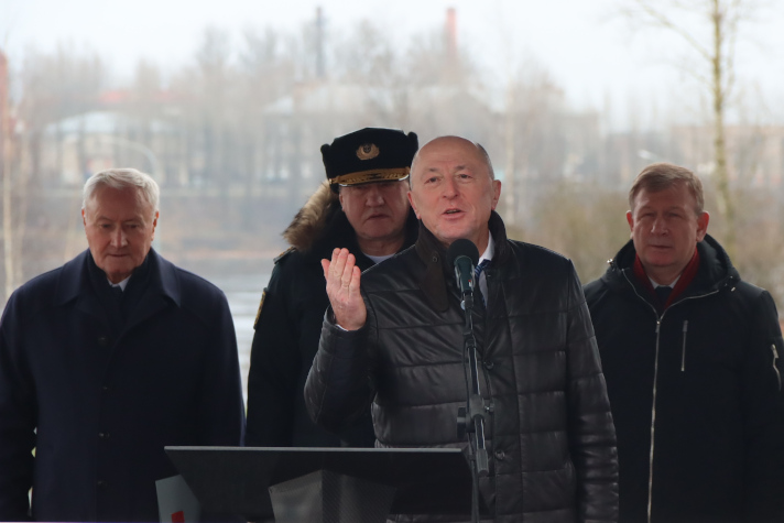 Спуск на воду тральщика "Дмитрий Лысов"