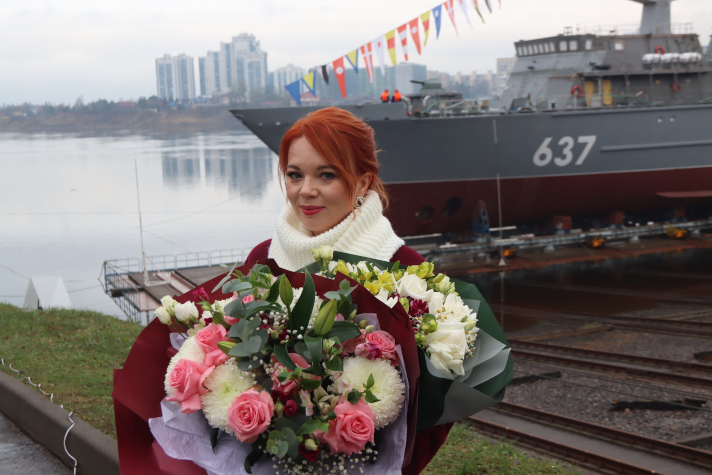 Спуск на воду тральщика "Дмитрий Лысов"