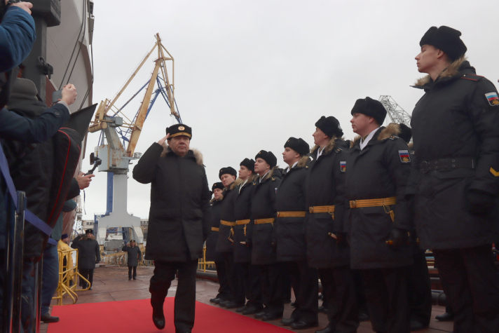 Спуск на воду корабля "Николай Зубов"