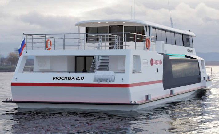 Гибридное прогулочное судно проекта "Москва 2.0"