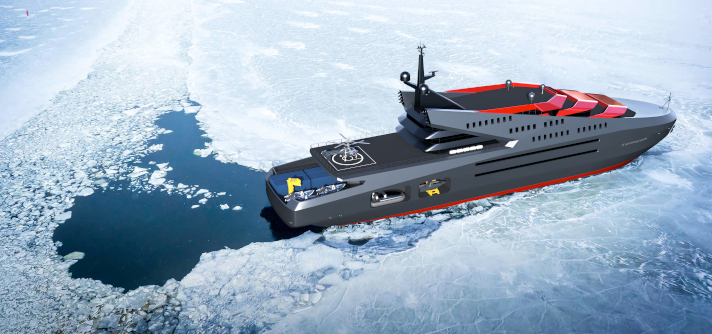 На основе боевого ледокола разработан проект арктического круизного лайнера