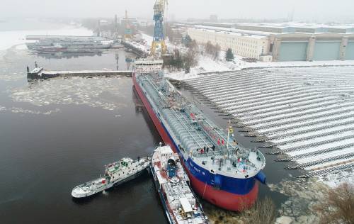 На 'Красном Сормово' спущен на воду четвёртый танкер-химовоз проекта RST27М