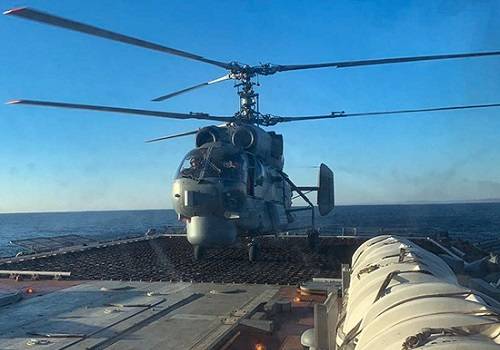 Состоялись первые полеты вертолета с палубы корвета 'Алдар Цыденжапов'