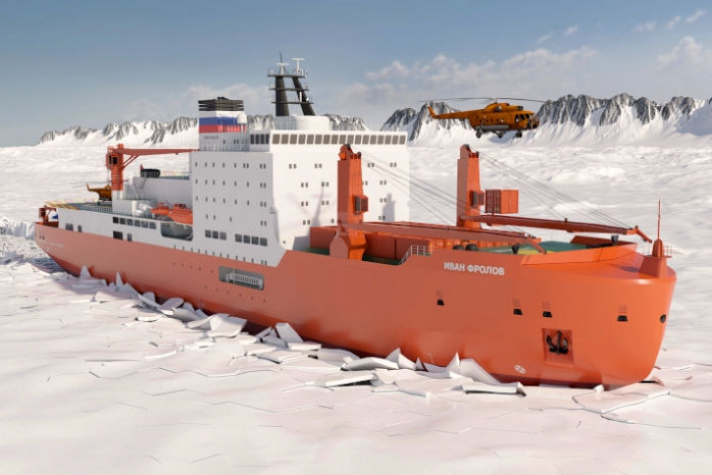 На научно-экспедиционное судно 'Иван Фролов' доставлены главные дизель-генераторы