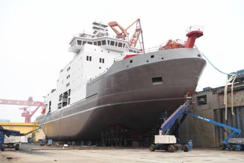 В Китае спустили на воду ледокол 'Снежный дракон 2'