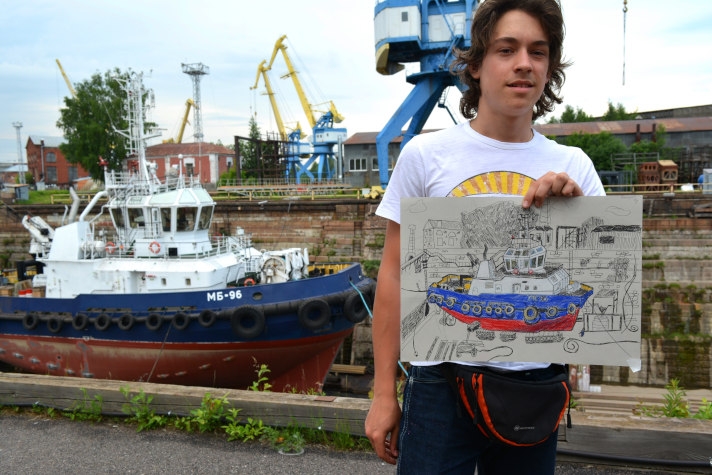 Кронштадтский морской завод организовал пленэр для юных художников