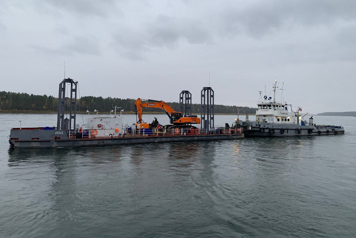 Красноярский филиал 'Енисейречтранс' завершил дноуглубительные и скалоуборочные работы