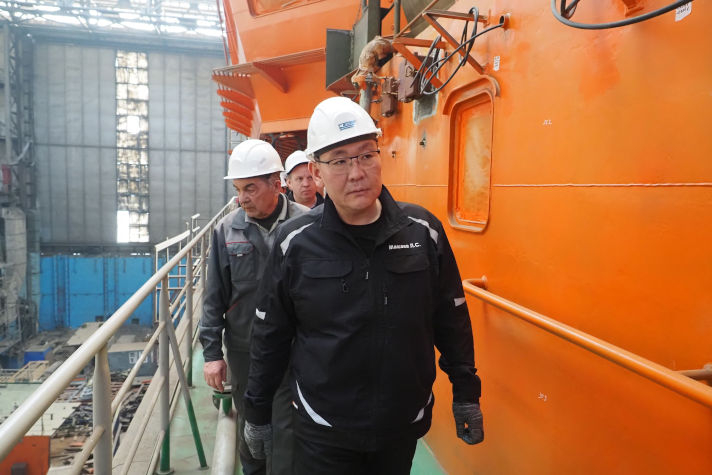 Зеленодольский завод готовит к спуску на воду судно 'Спасатель Грузинский'