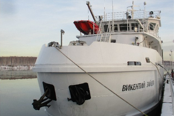 Завершено строительство научно-исследовательского судна 'Викентий Зайцев'
