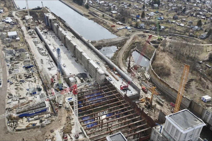Строительная готовность Городецкого гидроузла в Нижегородской области достигла 75%